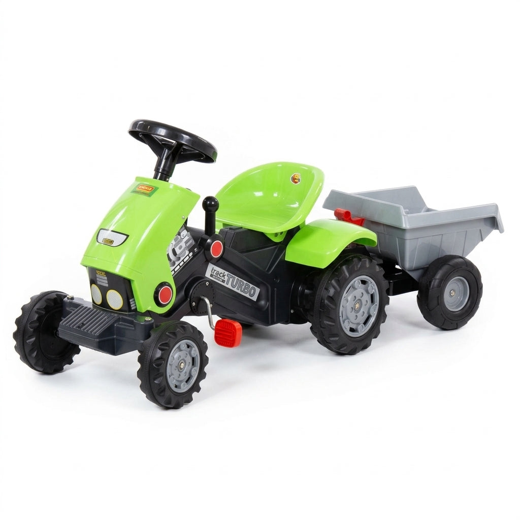 Traktor na pedale sa prikolicom zeleni 124 cm