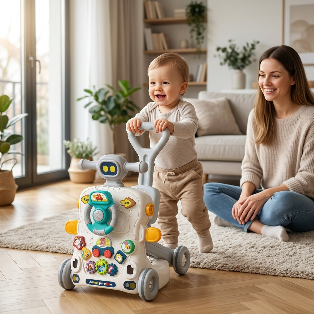 Bebi hodalica 6 u 1 koju beba gura po tepihu dok uči da hoda