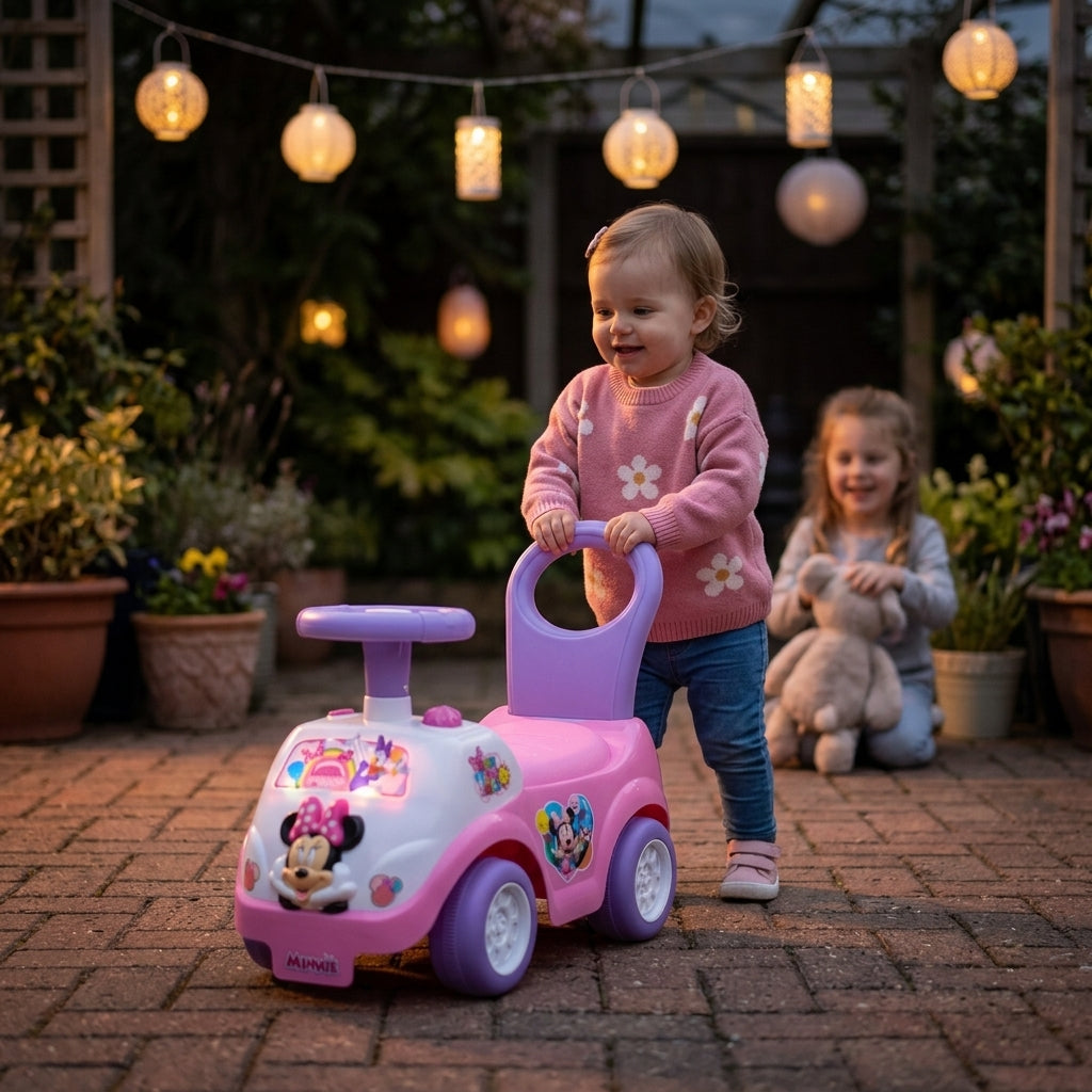 Guralica Minnie sa zvukom i svetlom u dvorištu osvetljenom fenjerima