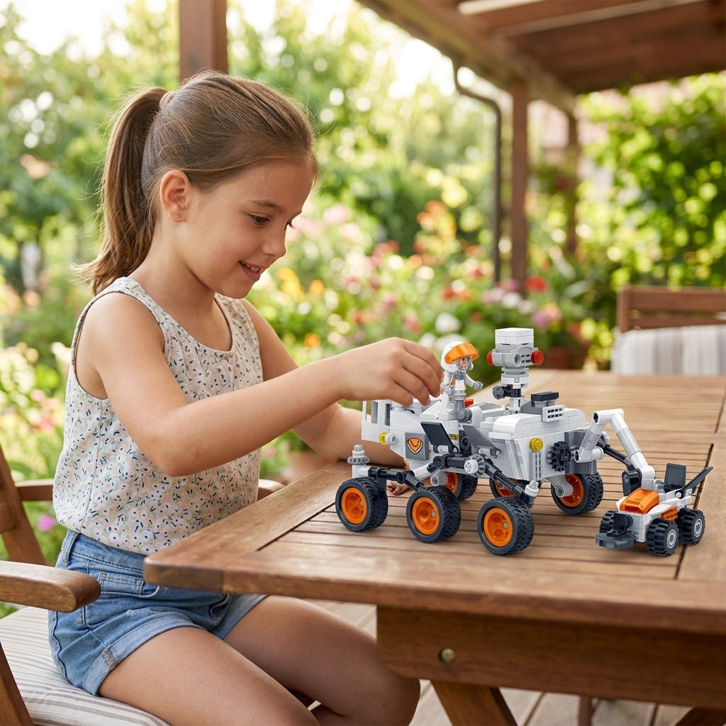 Kocke Rover 373 dela na drvenom stolu na terasi porodične kuće