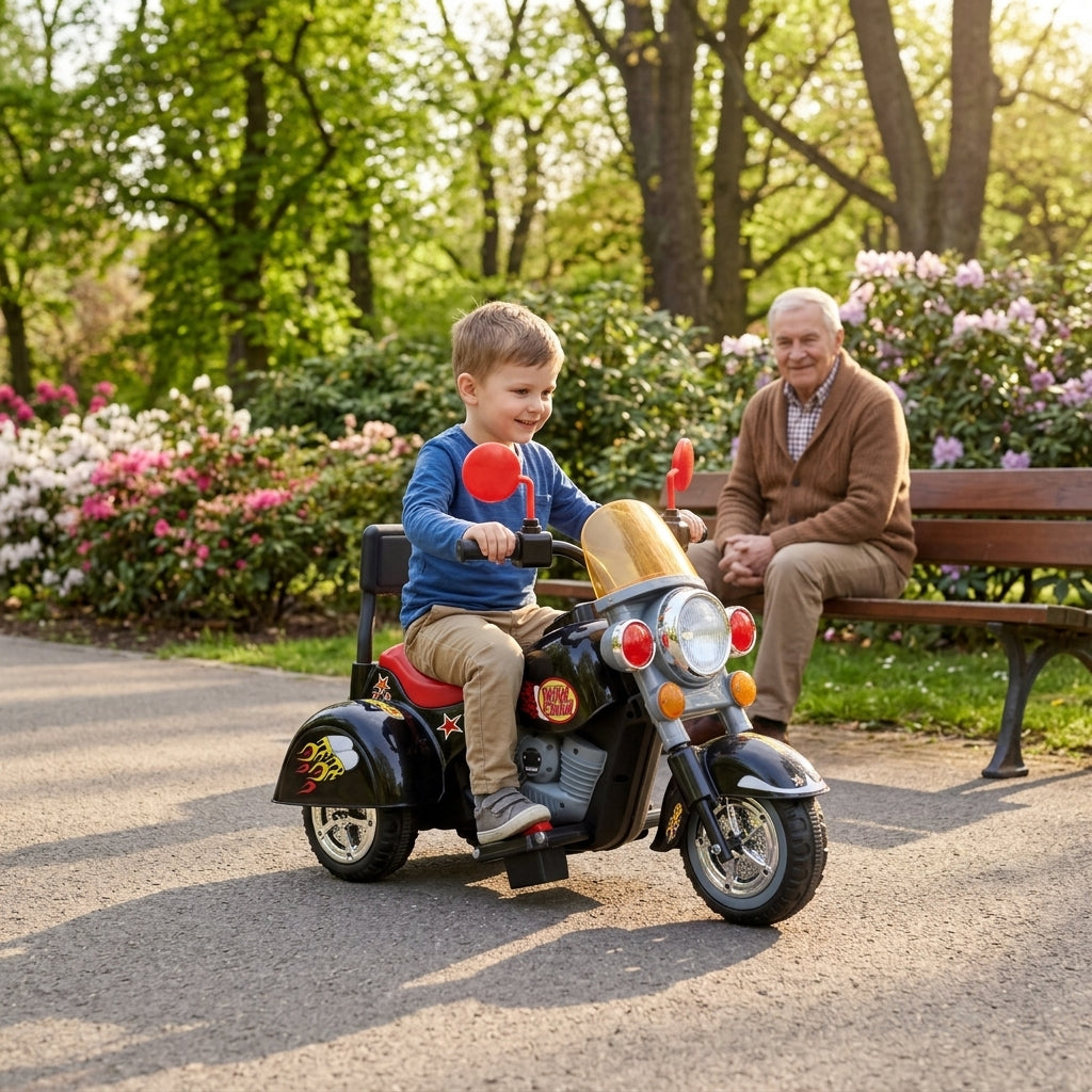 Motor na akumulator crni 95 cm dečak na stazi u gradskom parku