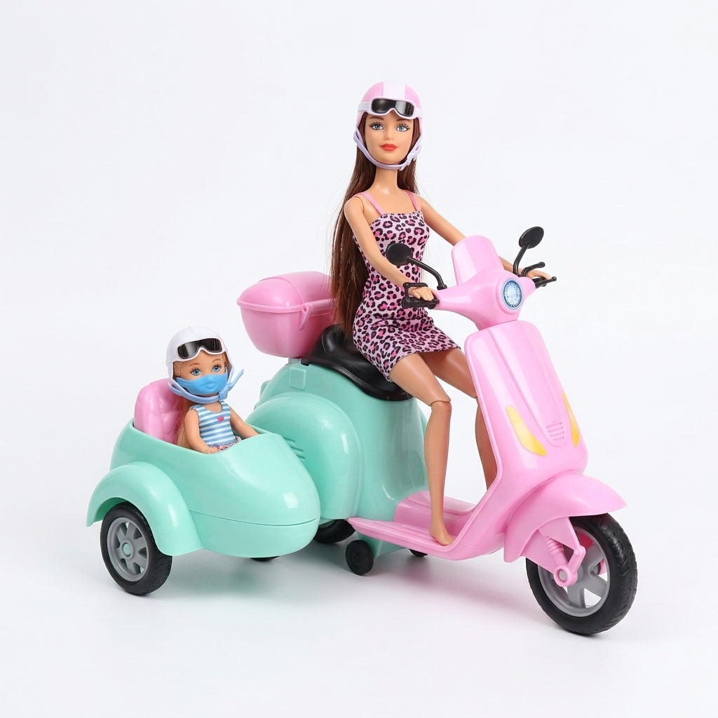 Set velike i male lutke Bella na motoru