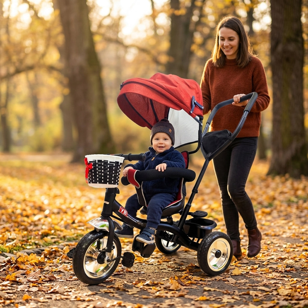 Guralica tricikl 65 cm u parku tokom jesenje šetnje sa mamom