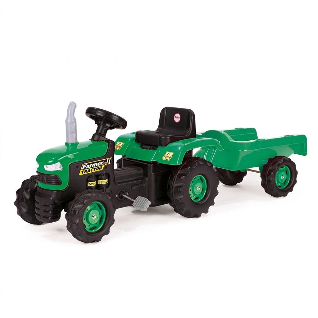 Traktor na pedale sa prikolicom zeleni
