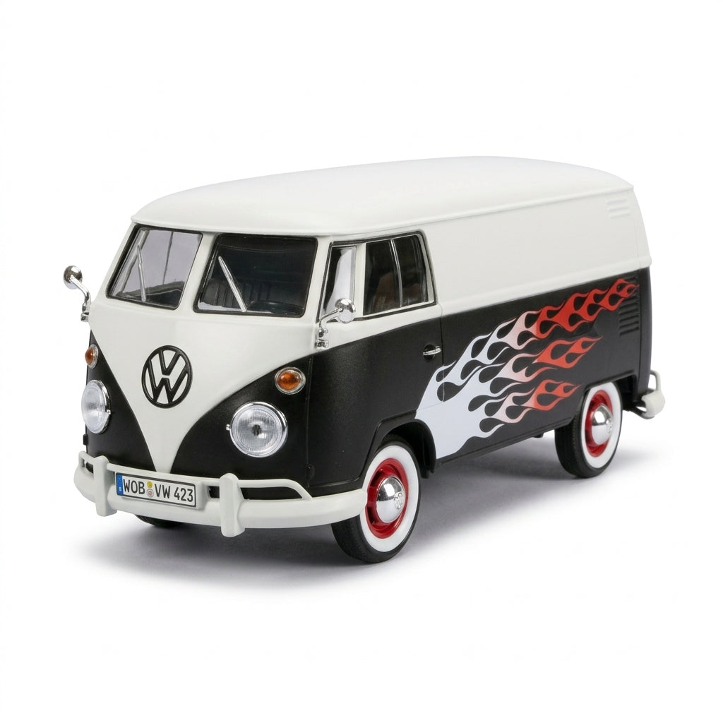 Metalni autić Volkswagen kombi sa plamenom 1:24