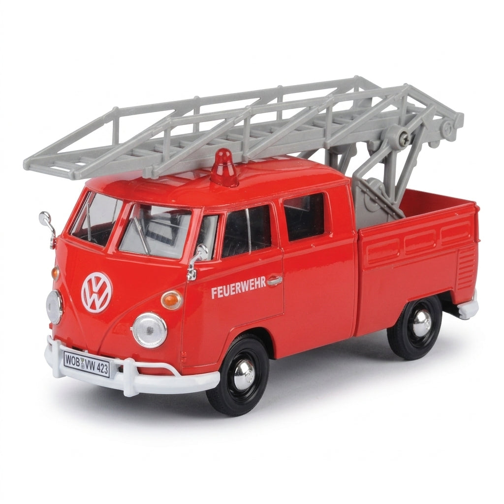 Metalni autić Volkswagen vatrogasni kombi sa merdevinama 1:24
