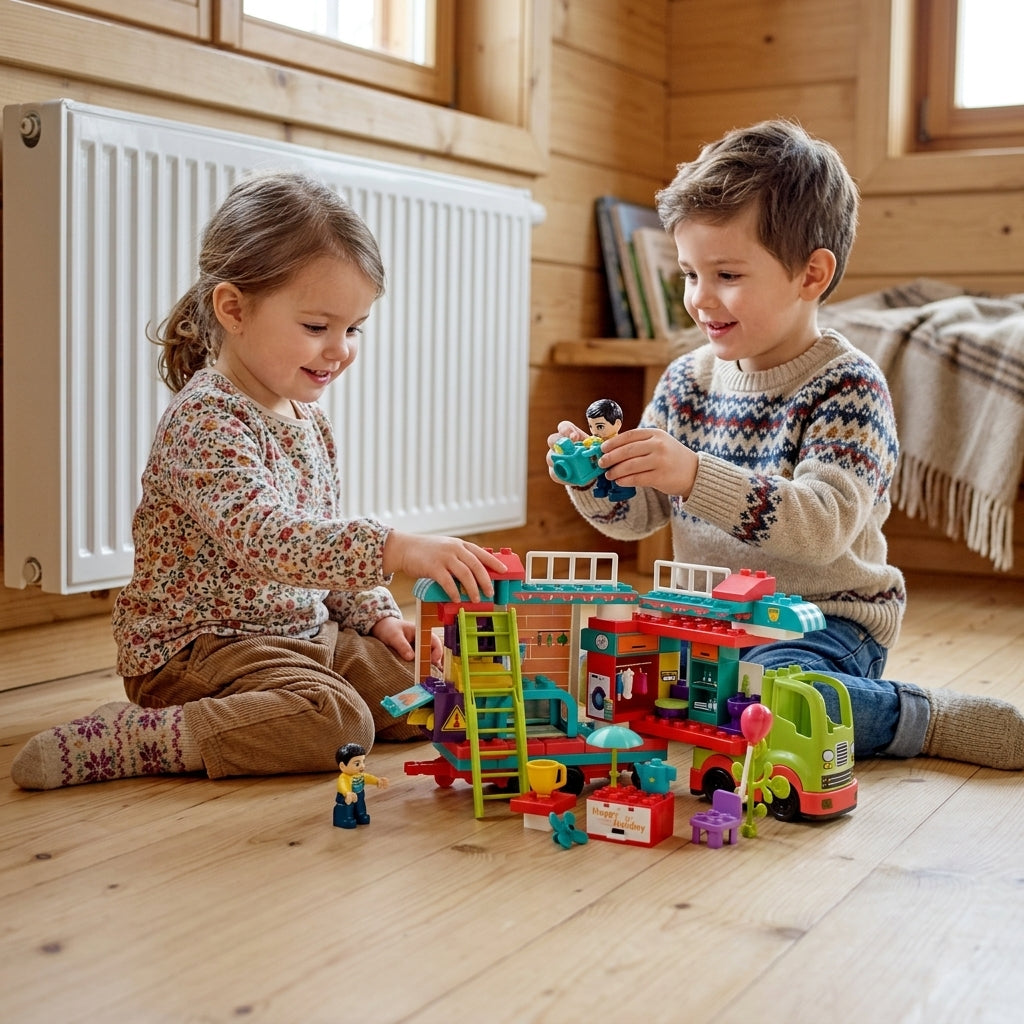 Kocke kamper 98 delova deca se igraju u planinskoj vikendici