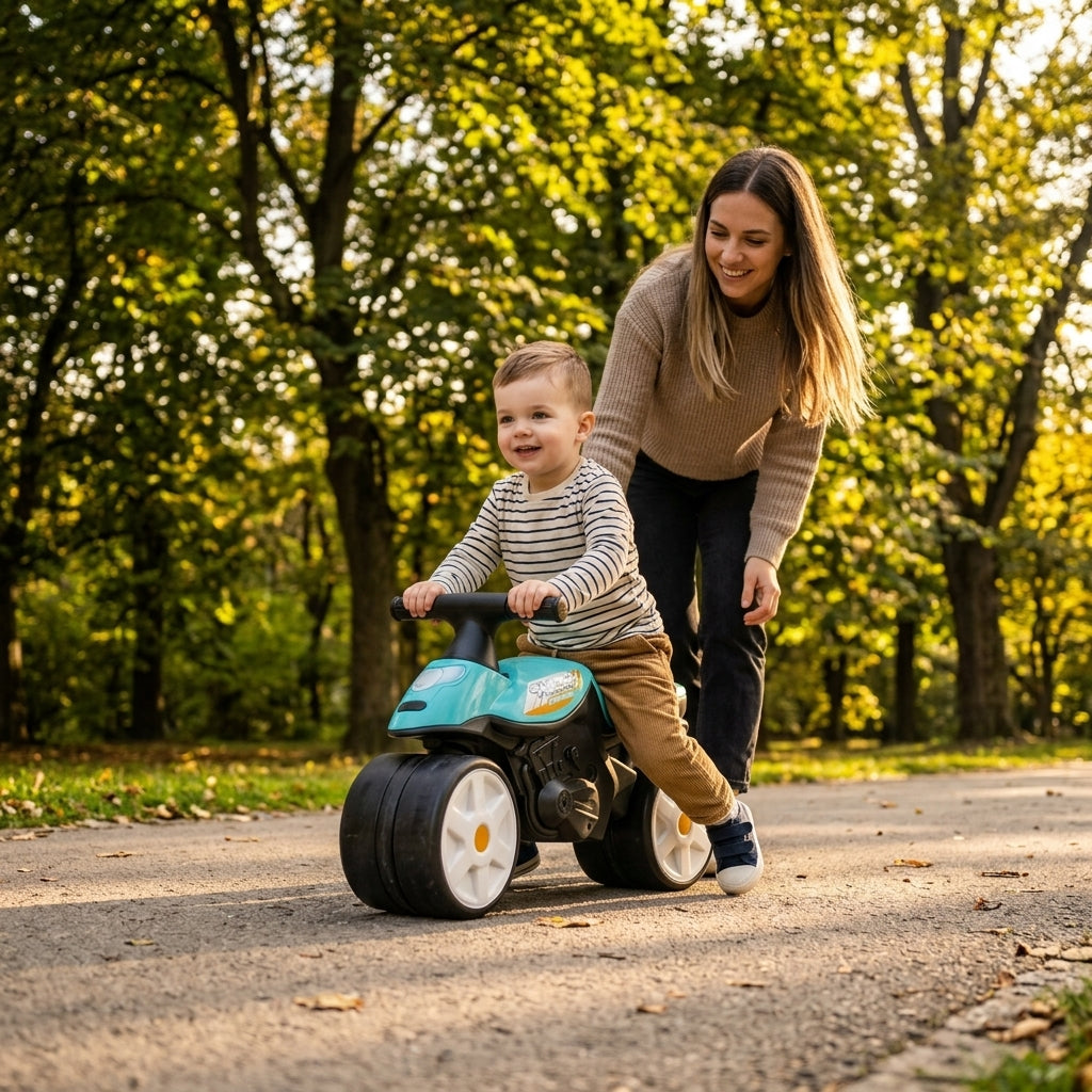 Motor guralica u gradskom parku na stazi tokom zalaska sunca