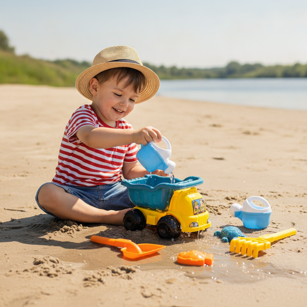 Kamion za plažu 24 cm na peščanoj rečnoj obali