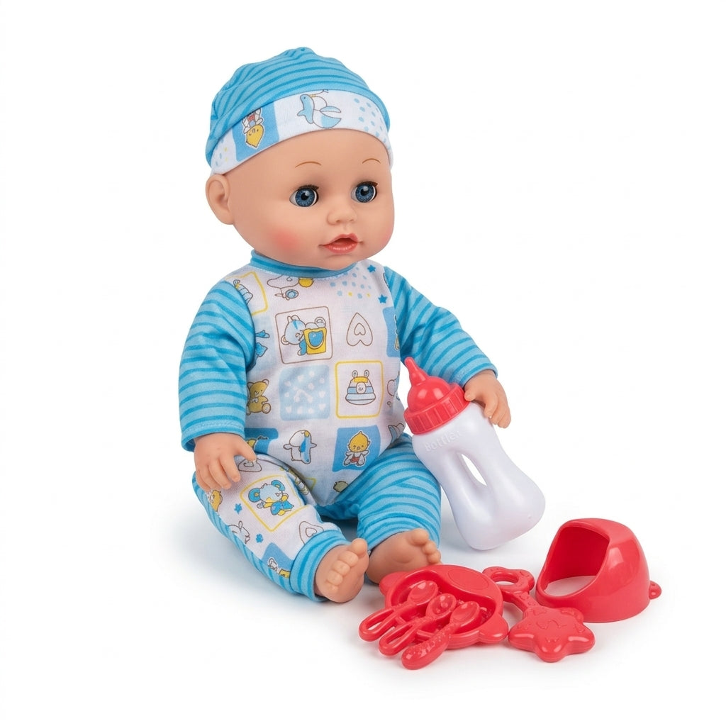 Lutka set sa flašicom sa opremom za presvlačenje