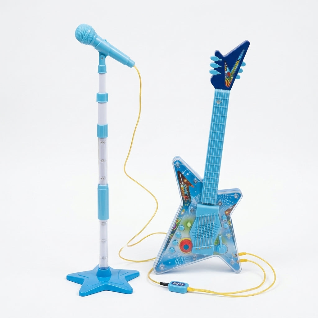 Dečja gitara i mikrofon plavi