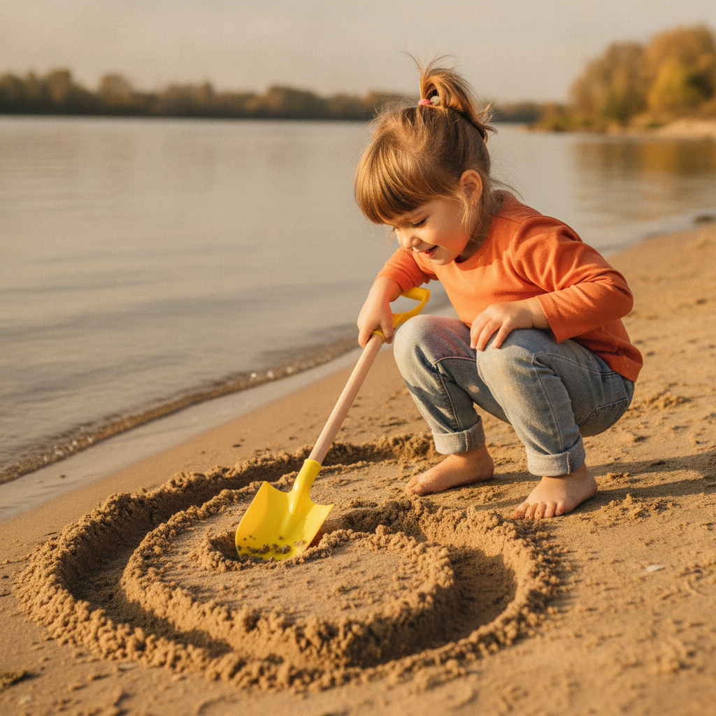 Lopatica za plažu 56 cm tokom dečije igre na peščanoj obali