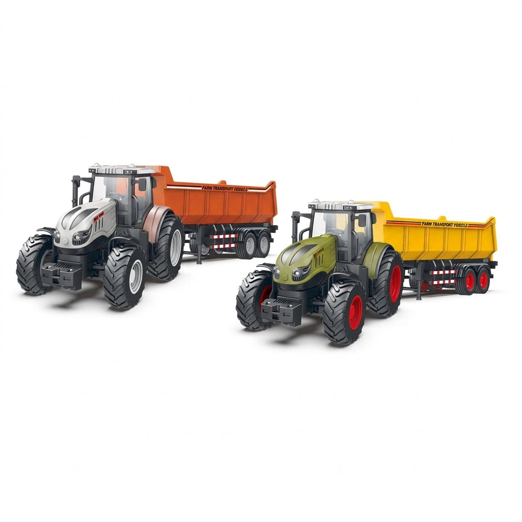 Igračka traktor na inerciju sa kombajnom