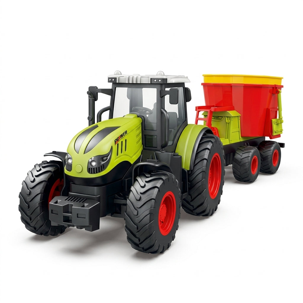 Igračka traktor na inerciju sa prikolicom