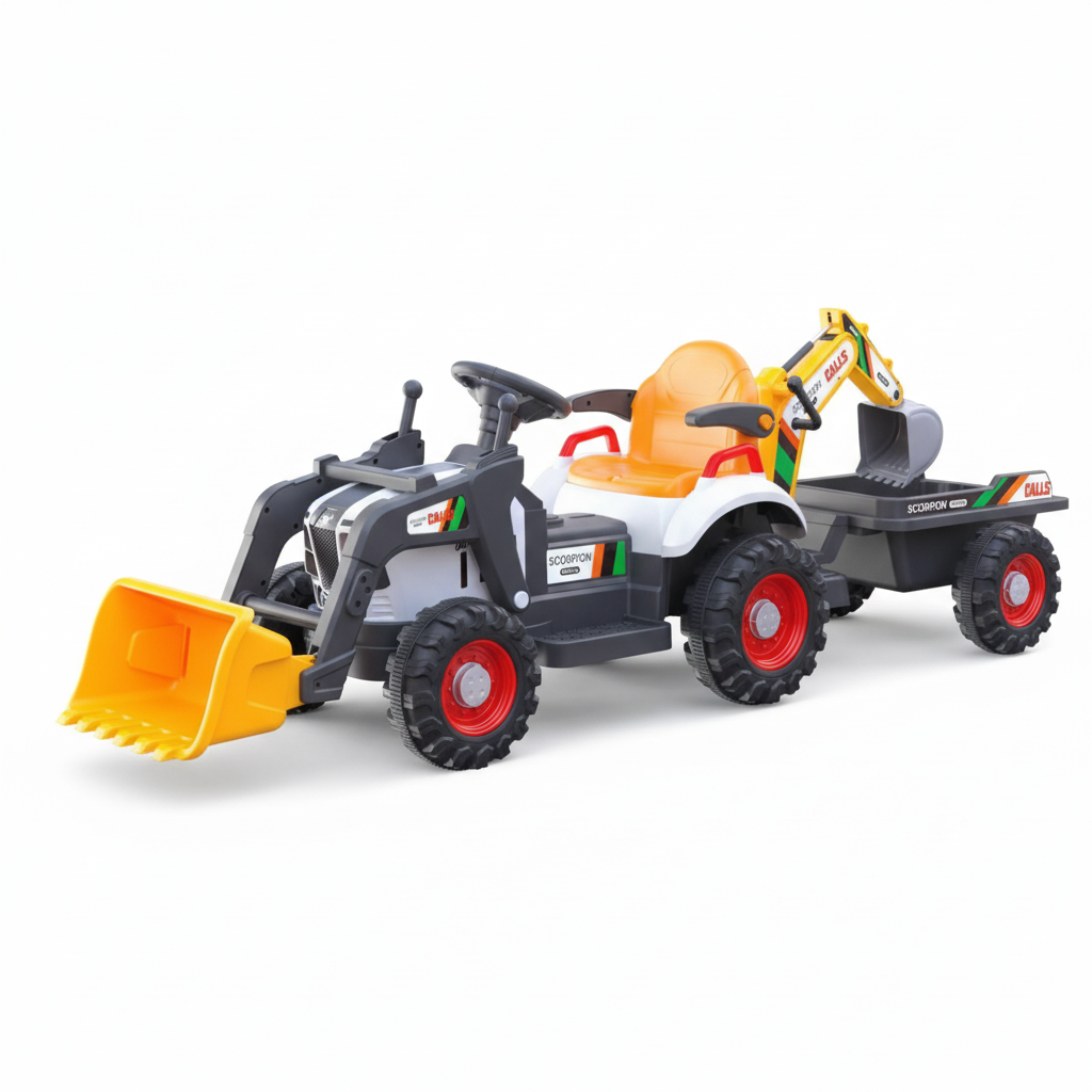 Traktor na akumulator sa dve kašike