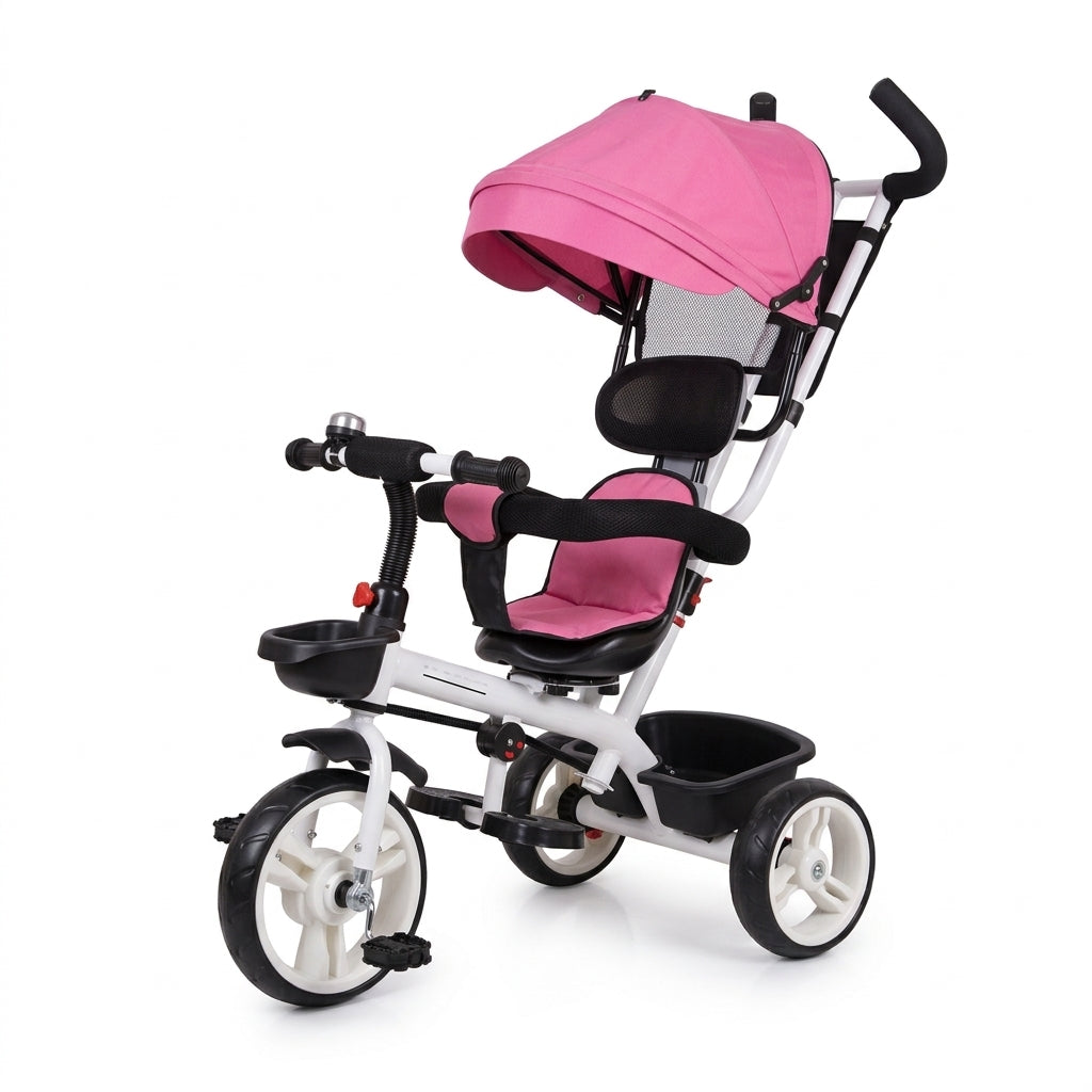 Tricikl sa rotirajućim sedištem roze
