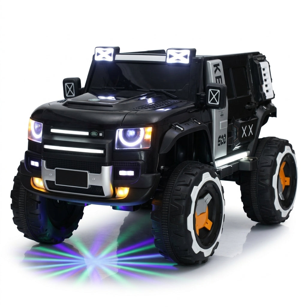 Džip na akumulator crni sa LED svetlima